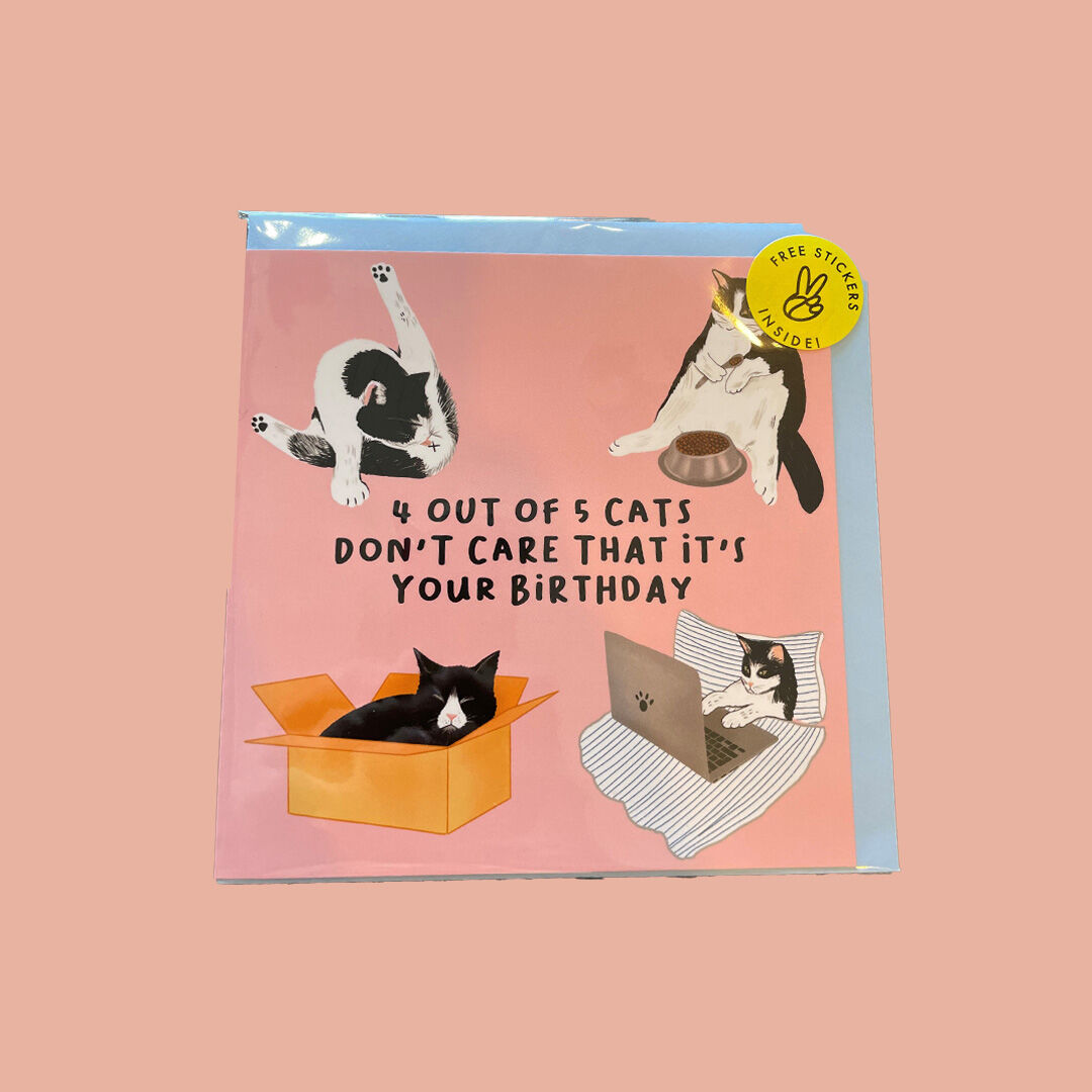 Deluxe Greeting Card - 4 Out of 5 Cats