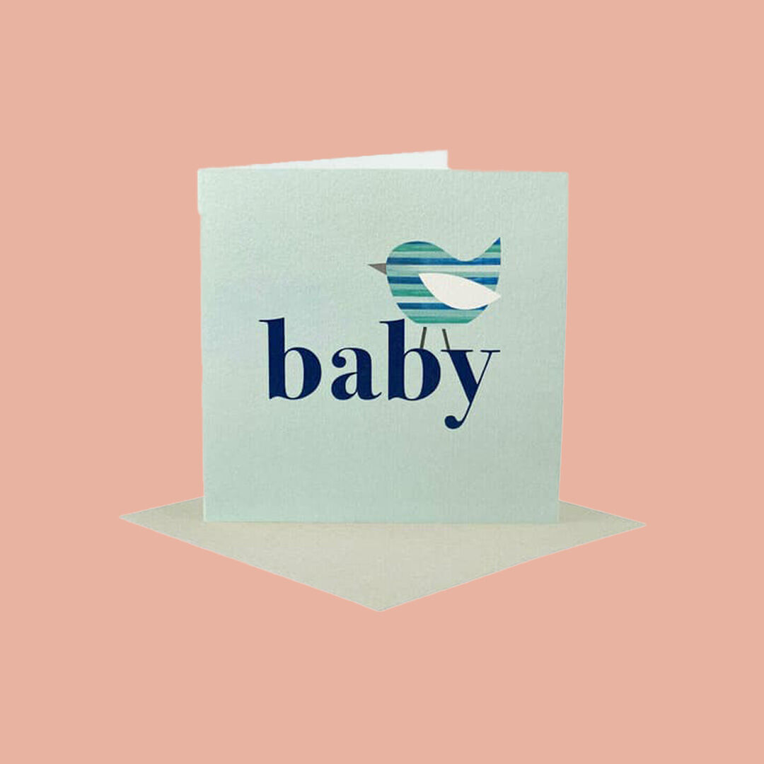 Deluxe Greeting Card  Blue Baby