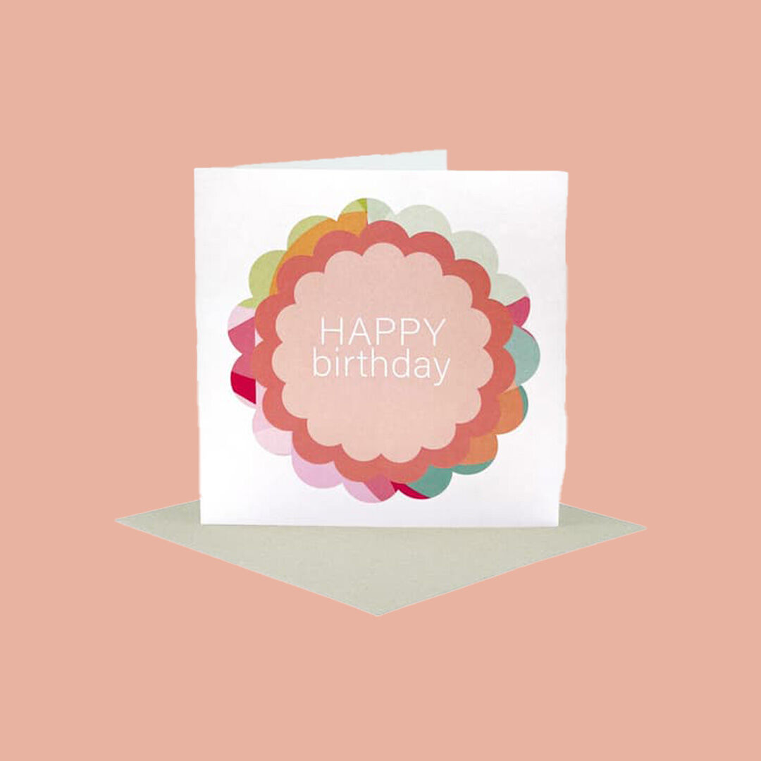 Deluxe Greeting Card  Scallop Happy Birthday